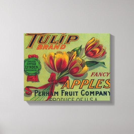 Lynden, Washington Tulip Apple Crate Label Leinwanddruck (Vorderseite)