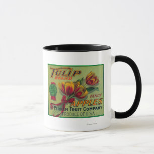 Lynden, Washington Tulip Apple Crate Label Tasse