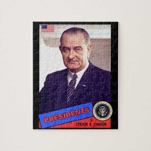 Lyndon B. Johnson Baseball Card Puzzle (Vertikal)
