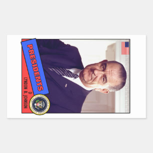Lyndon B. Johnson Baseball Card Rechteckiger Aufkleber
