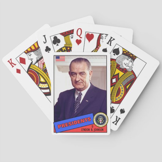 Lyndon B. Johnson Baseball Card Spielkarten (Rückseite)