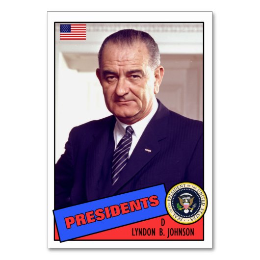 Lyndon B. Johnson Baseball Card Tischnummer (Vorderseite)