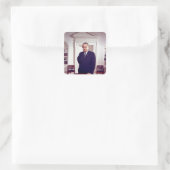 Lyndon B Quadratischer Aufkleber (Tasche)