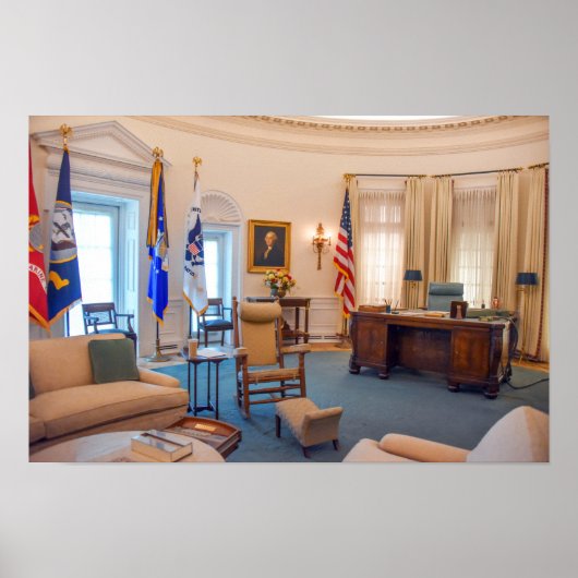 Lyndon Baines Johnson Oval Office Replikat Poster (Vorne)