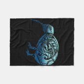 Lynesia Maori Kiwi Bird Ocean Blue New Zealand Fleecedecke (Vorderseite (Horizontal))