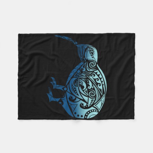 Lynesia Maori Kiwi Bird Ocean Blue New Zealand Fleecedecke (Vorderseite (Horizontal))