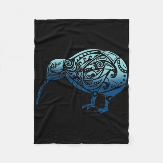 Lynesia Maori Kiwi Bird Ocean Blue New Zealand Fleecedecke (Vorderseite)