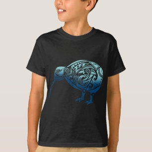 Lynesia Maori Kiwi Vogel Ozean Blau Neuseeland  T-Shirt