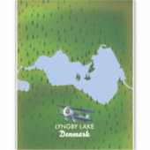 Lyngby Lake Denmark Karte Aufkleber (Vorderseite)