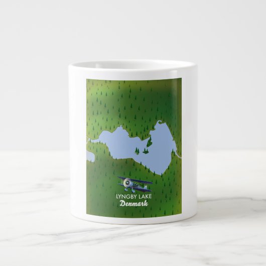 Lyngby Lake Denmark Karte Jumbo-Tasse (Vorderseite)