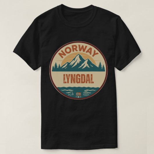 Lyngdal, Norge Norwegen T-Shirt (Design vorne)