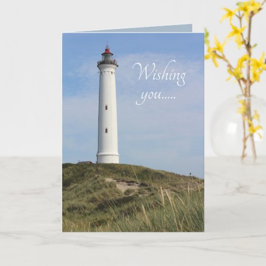 Lyngvig Fyr, Lighthouse, Ringkobing, Dänemark Karte (Gelbe Blume)