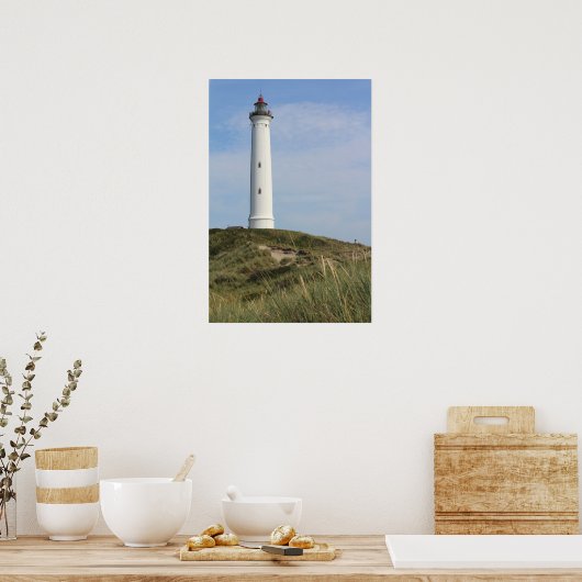 Lyngvig Fyr, Lighthouse, Ringkobing, Dänemark Poster (Küche)