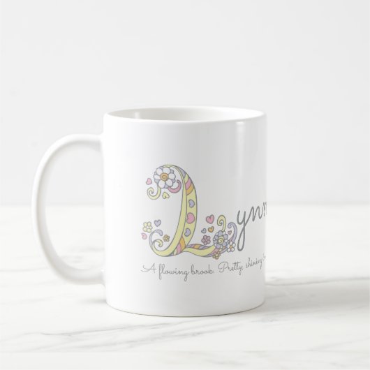 Lynn dekorativer Name und Bedeutung Tasse (Links)