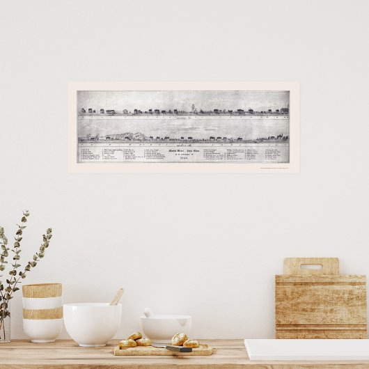 Lynn, MA Panoramic Map - 1820 Poster (Küche)