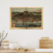 Lynn Massachusetts 1881 Antike Panoramakarte Poster (Küche)