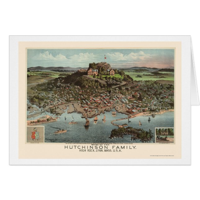 Lynn, panoramische Karte MAs - 1881 (Vorderseite (Horizontal))