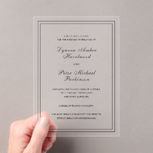Lynnea Simple Elegant Wedding Save the Date Acryleinladungen