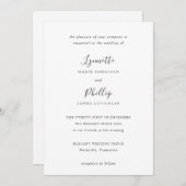 Lynnette Traditional Elegante Wedding Einladung (Vorne/Hinten)