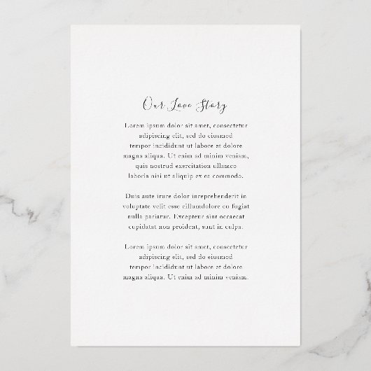 Lynnette Traditional Elegante Wedding Save the Dat Folieneinladung (Rückseite)