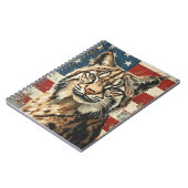 Lynx Amerikanische Flagge Vintag Notizblock (Linke Seite)