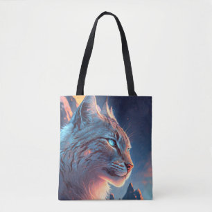 Lynx Animal Portrait Painting Wildlife Outdoor Tasche