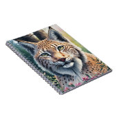 Lynx Aquarellmalerei Blumenmuster Notizblock (Rechte Seite)