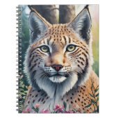 Lynx Aquarellmalerei Blumenmuster Notizblock (Vorderseite)