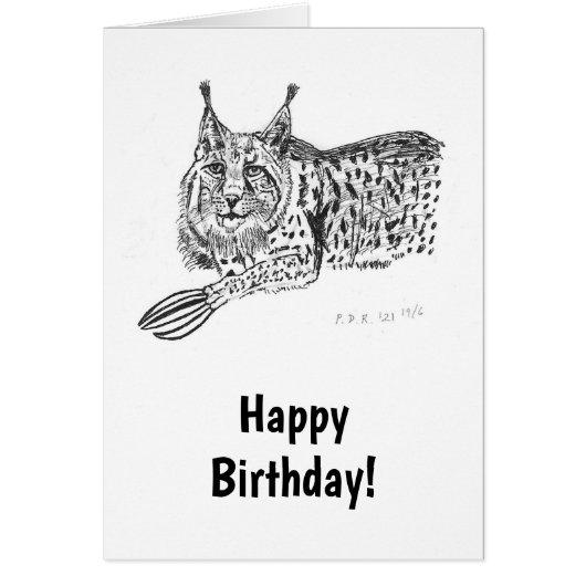 Lynx Birthday Card (Vorne)