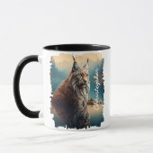Lynx by Mountain Lake Reflection Tasse (Links)