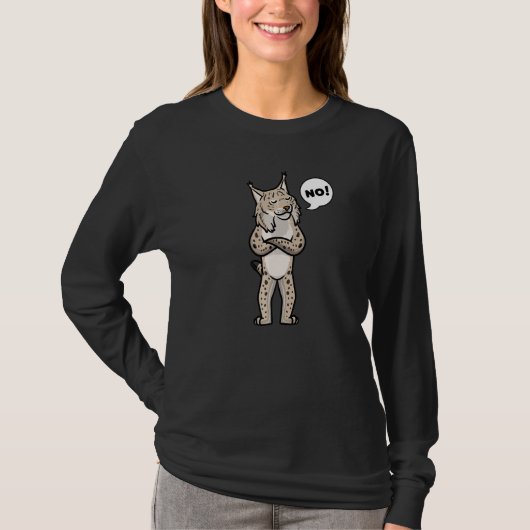 Lynx Cat Stubborn No T-Shirt (Vorderseite)
