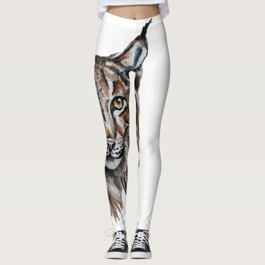 Lynx - Geistier, Totem-Joga-Führer für Wasserfarbe Leggings (Vorderseite)