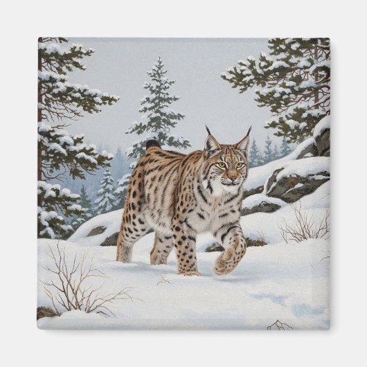 Lynx in Fulufjället Nationalpark Schweden Reisen Magnet (Vorne)