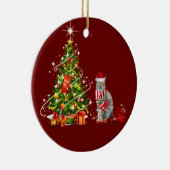 Lynx mit Hat erschreckt Weihnachten Keramik Ornament (Rechts)