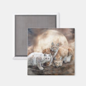 Lynx Moon Art Magnet (Vorderseite/Rückseite)