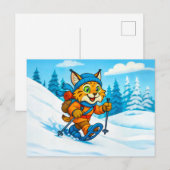 Lynx on a Snowshoe Winter Hike Postkarte (Vorne/Hinten)