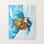 Lynx on a Snowshoe Winter Hike Puzzle (Vertikal)