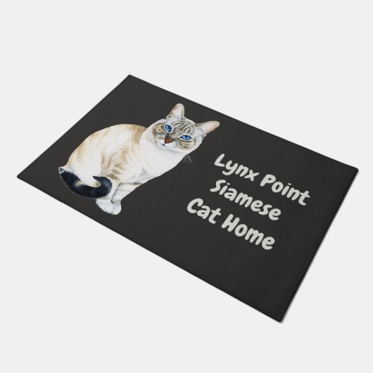 Lynx Point Siamese Cat Personalisiert Fußmatte (Schrägansicht)