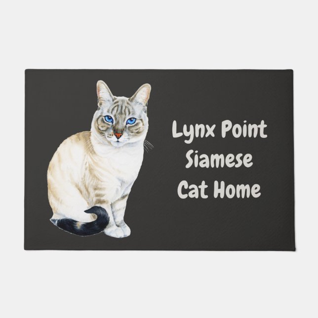 Lynx Point Siamese Cat Personalisiert Fußmatte (Vorderseite)
