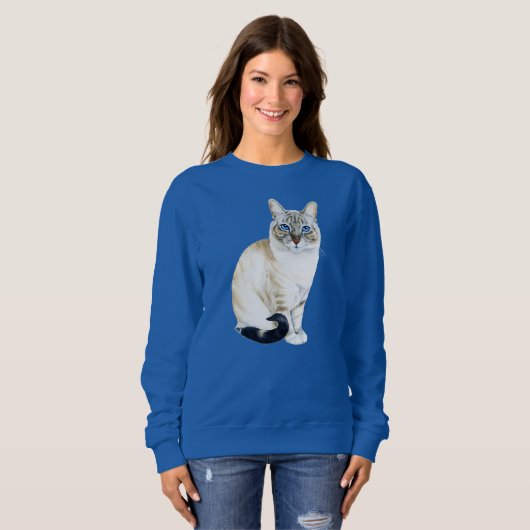 Lynx Point Siamese Cat Personalisiert Sweatshirt (Vorne ganz)