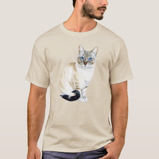 Lynx Point Siamese Cat Personalisiert T-Shirt (Vorderseite)