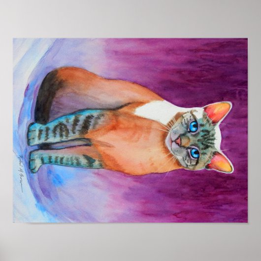 Lynx Point Siamese Cat Study Poster (Vorne)