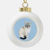 Lynx Point Siamese Cat Winter Holiday Pub Keramik Kugel-Ornament (Vorderseite)