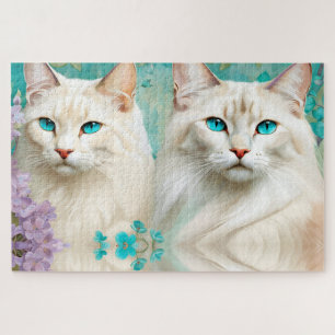 Lynx Point Siamese Portrait Art Puzzle