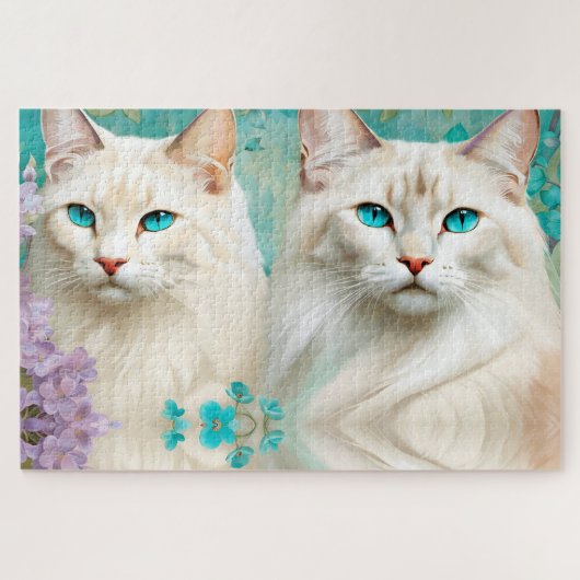 Lynx Point Siamese Portrait Art Puzzle (Horizontal)