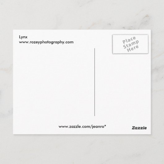 Lynx Postkarte (Rückseite)