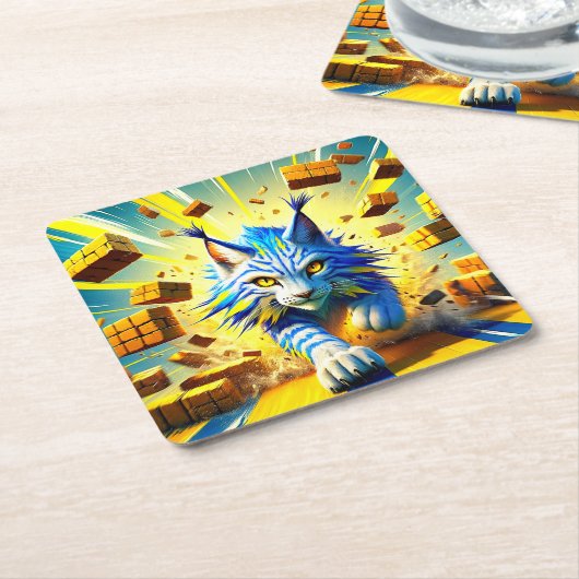 Lynx Rechteckiger Pappuntersetzer (angewinkelt)