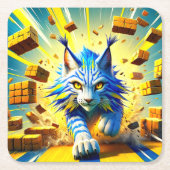 Lynx Rechteckiger Pappuntersetzer (Vorderseite)