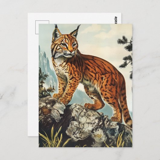 Lynx Vintag Postkarte (Vorne/Hinten)