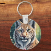 Lynx Watercolor Art Painting Schlüsselanhänger (Vorderseite)